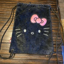 Hello Kitty Black Drawstring Bag