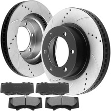 Front Disc Rotors and Ceramic Brake Pads Kits For Toyota Tacoma 2005-2020 6 Lugs