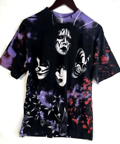 -97 KISS Alive Worldwide Concert Tour T Shirt All Ov 1990s vintage concert t-shirt, vintage, size L, single stitch, B+ condition