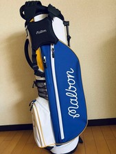 Malbon Golf Stand Caddy Bag White Blue Yellow Unused