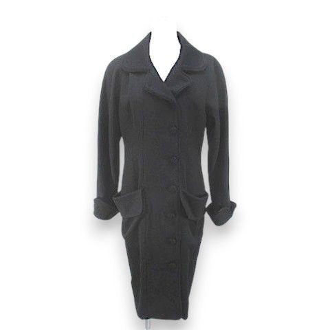 Fendi, FENDI Cappotto Lungo Vintage 44 Nero Nero Made in Italy Fodera Tasca Avvolgibile