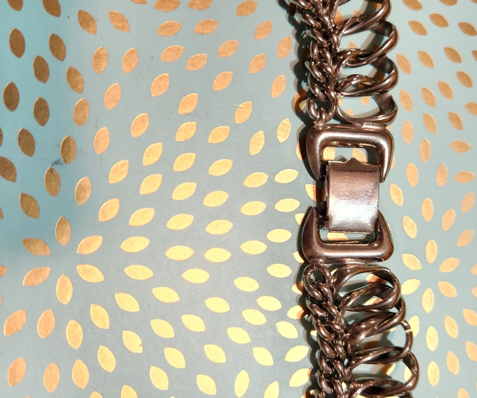 VTG Massive Chunky Silvertone Interlocking Chain … - image 14