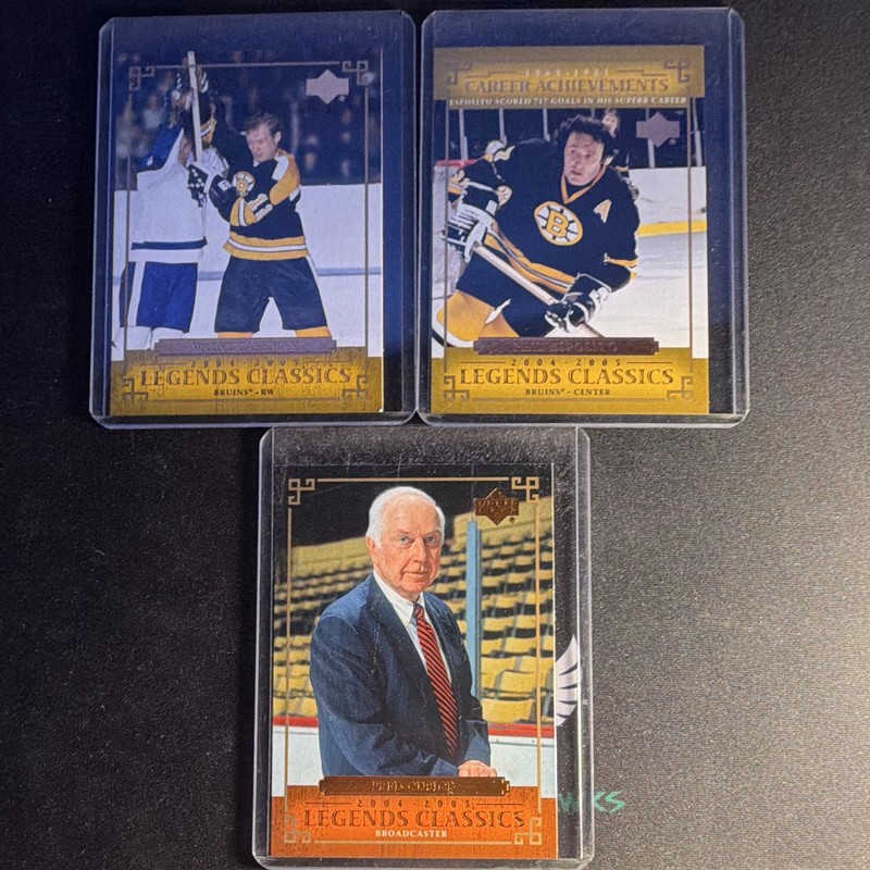 Upper Deck 2004-05 Legends Classics Boston Bruins 3-Card Lot Esposito/Cashman
