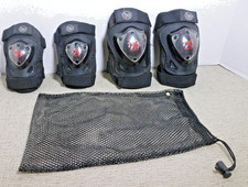 Multi Sport Knee  Elbow Pads Red/Black Child Youth Size Small w/ Mesh Bag