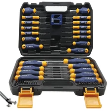 Magnetic Screwdriver Set 66-Piece, S2- Alloy Tool Steel, Slotted/Phillips/Torx