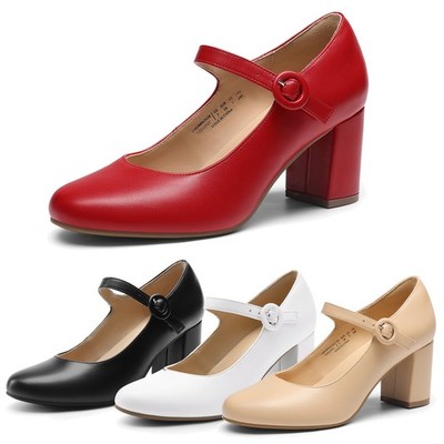 US Women Mary Jane Pumps 2.76 inch Chunky Block Heels Wedding Party Dress Pumps