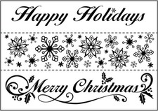 darice 3pc CHRISTMAS HOLIDAY Embossing Folder background border HAPPY SNOWFLAKES