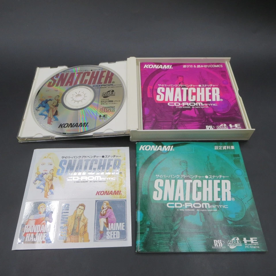 Snatcher PC Engine CD-ROMantic with Manual and Stickers Japanese - Image 3 of 4