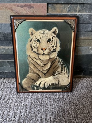 Vintage Carol Hoss Metallic Picture 1980 Lion