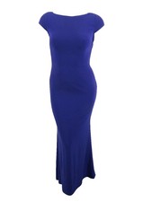 Betsy & Adam Women's Bow-Back Gown (8, Electric Blue)