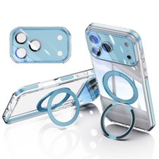 For iPhone 13/15/16/17 Pro Max Magnetic Case Ring Stand Bumper Cover Lens Film