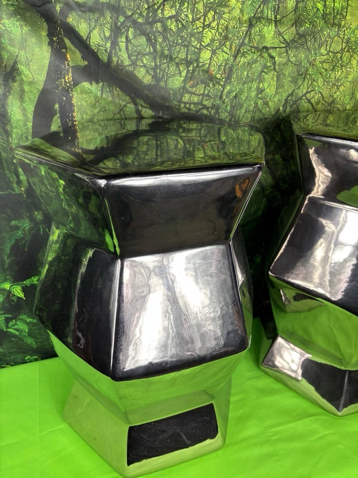 Pair of Ceramic Side Tables With Silver Finish - Image 4 of 4