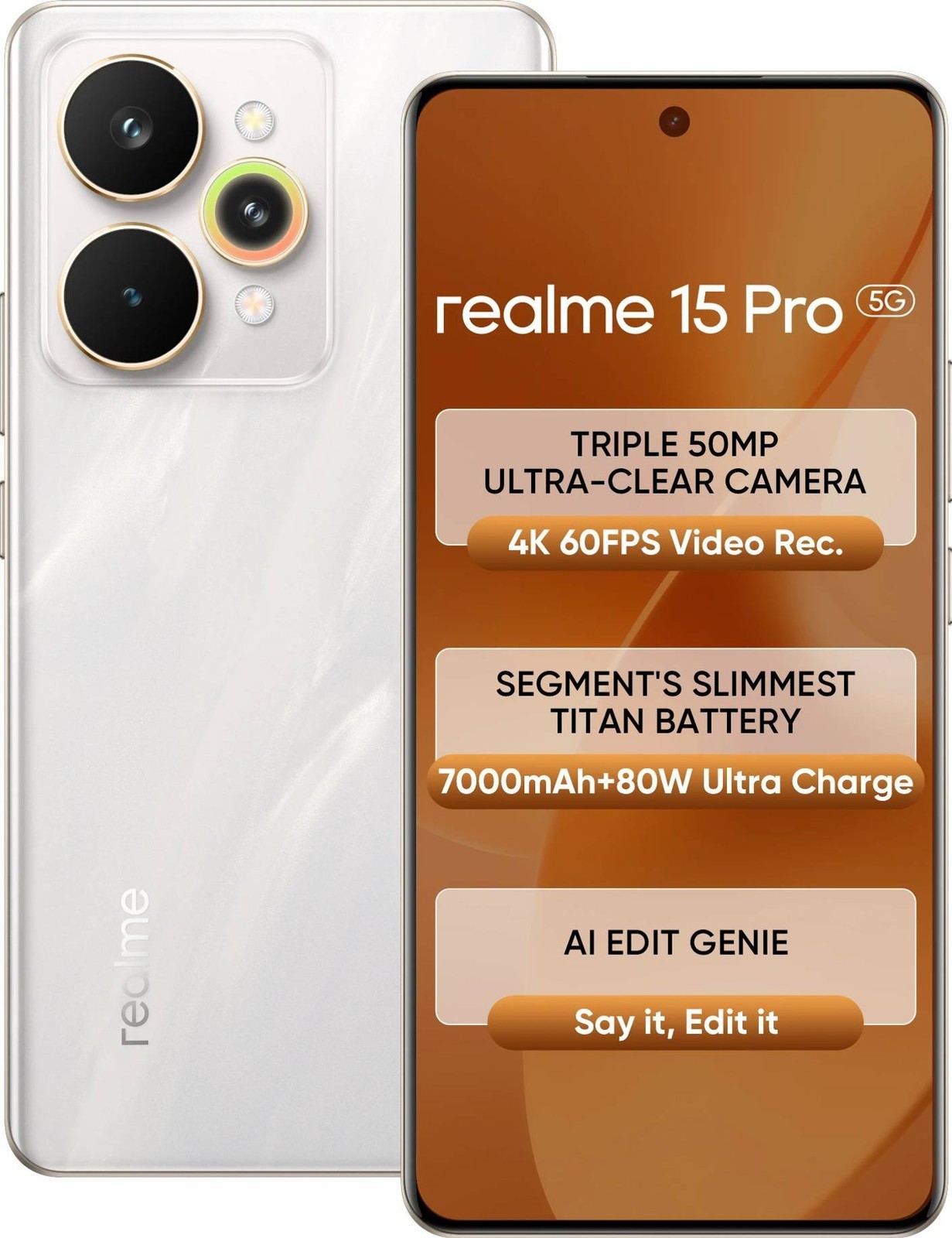realme 15 Pro 5G (Silver 12GB RAM, 512GB) Snapdragon 7 Gen 4 Global Version.