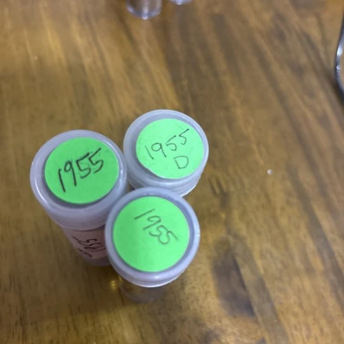 1955 (P) LINCOLN WHEAT CENT PENNY ROLL, 50 coins Good  condition