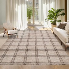 Garvee Area Rugs for Living Room Bedroom Modern Geometric Checkered Rug Non-Slip