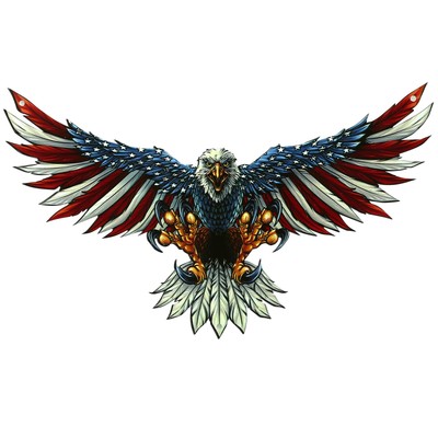 Metal American Bald Eagle Wall Art，40''*24'' Oversize Metal Eagle Wall Decor Am...