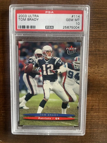 Rare - Tom Brady 2003 Fleer Ultra #114 New England Patriots PSA 10 Only 79 10's