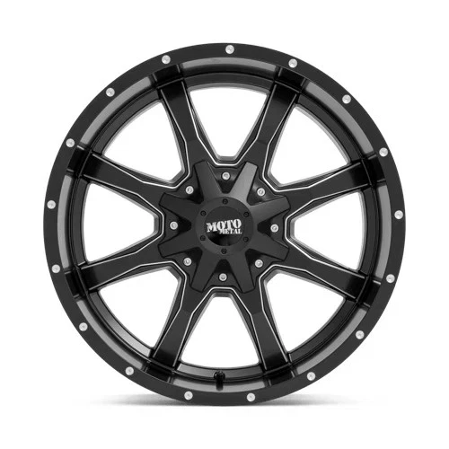 17 MOTO METAL WHEELS RIMS 8 2500 3500 FITS SIERRA SILVERADO CHEVROLET GMC BLACK - Image 3 of 4