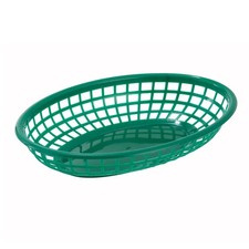 Winco PFB-10G 9-1/4 x 5-3/4 Oval Fast Food Basket | Green