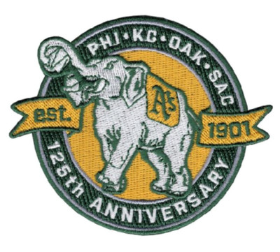 Athletics 125 years Baseball, sports Iron on Emboridered Patch [4.0 x 3.25 inch]
