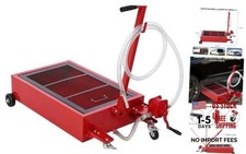 Low Profile 20 Gallon Oil Drain Pan with 20 Gallon Hand-Red Hand-Draining