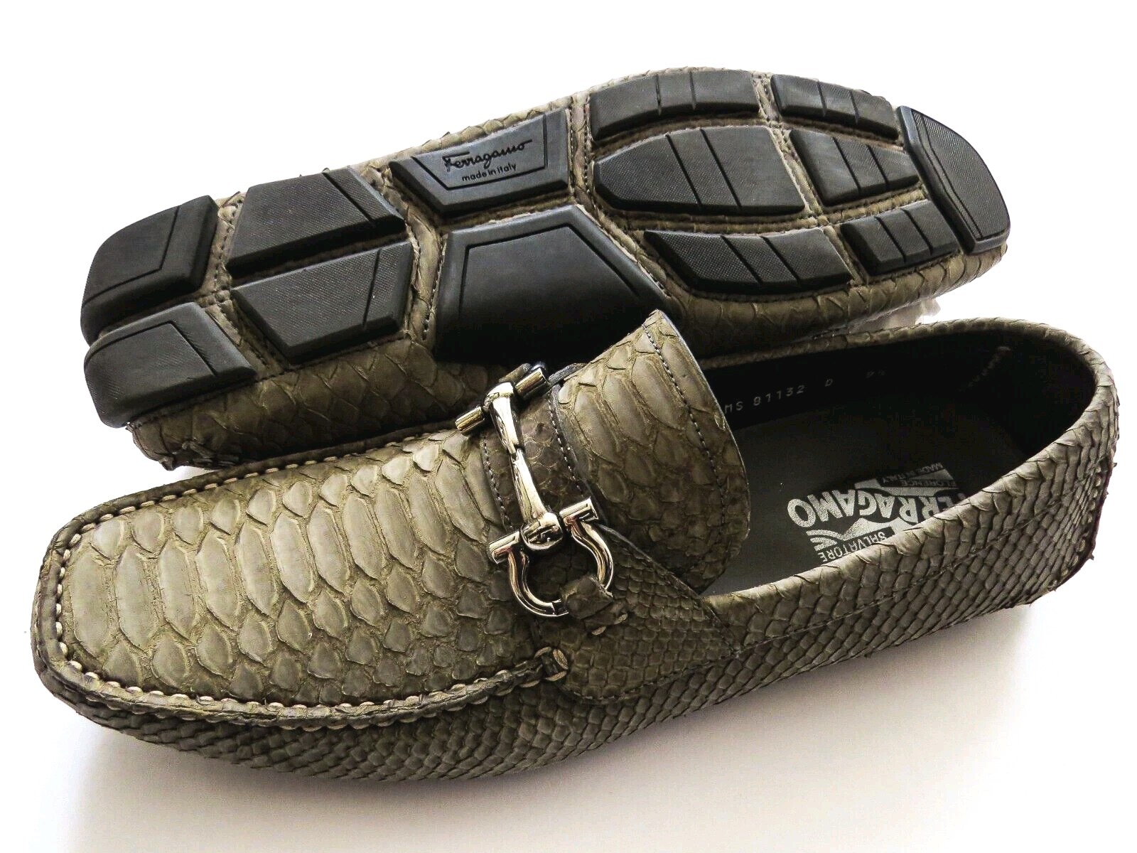 SALVATORE FERRAGAMO Olive Python Snakeskin Leathe… - image 11