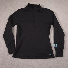 Under Armour Shirt Womens XL Fitted Black 1/4 Zip Coldgear Base Active 3.0