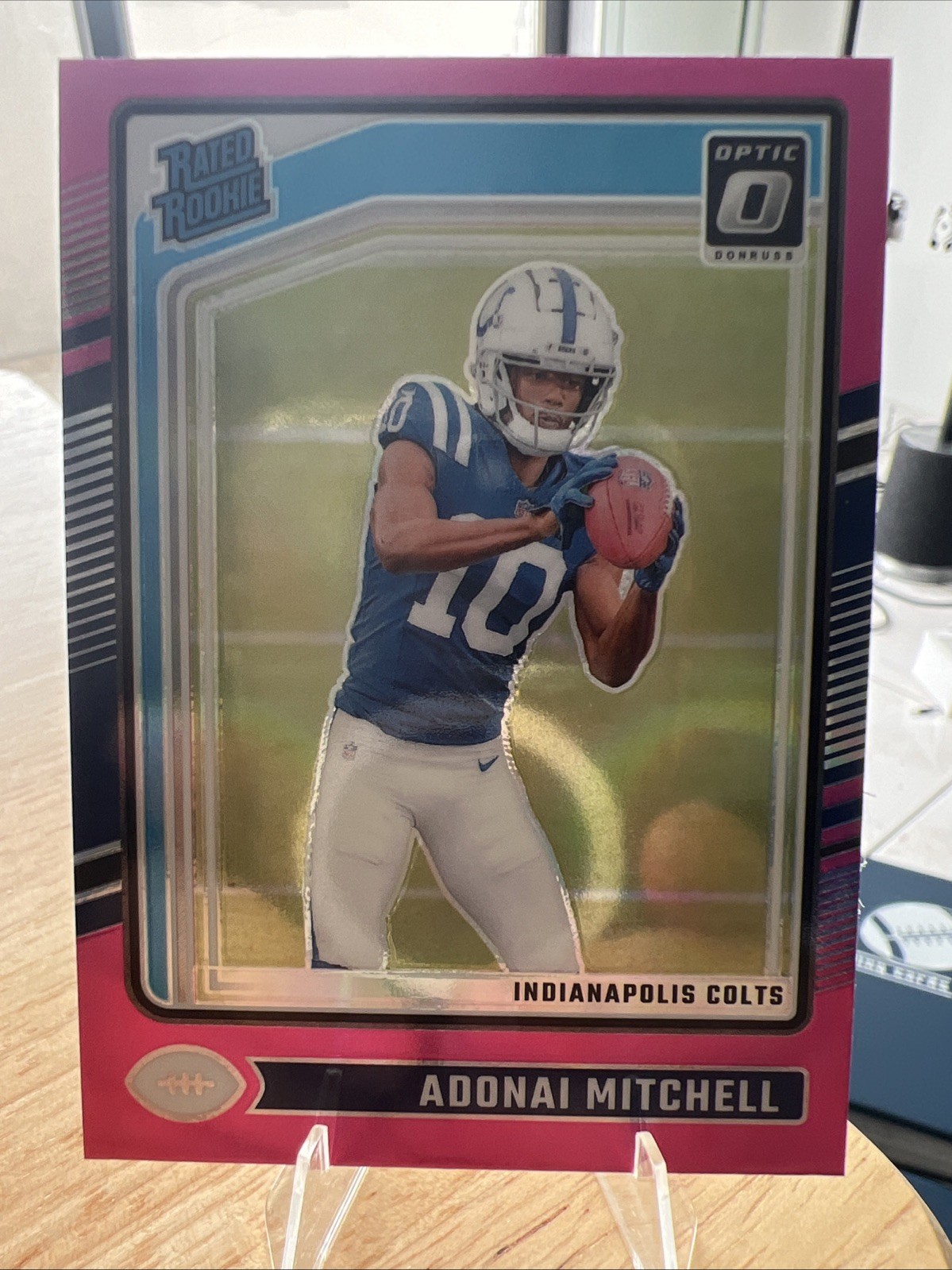 2024 Panini Donruss Optic - Rated Rookie Adonai Mitchell #203 Pink Prizm (RC)