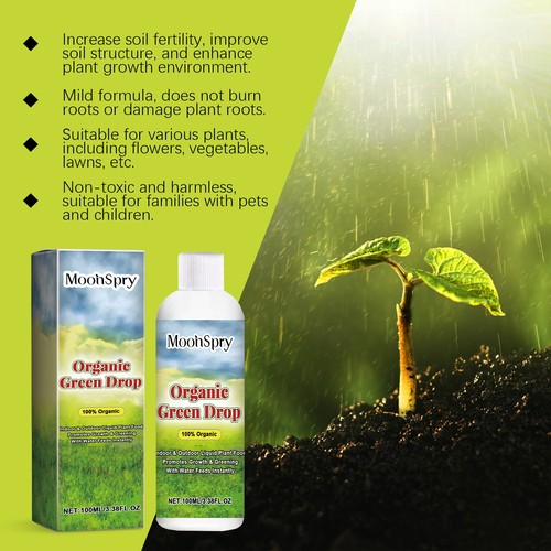 Liquid Plant Food Organic Green Drop Promotes Growth Greening 100ml - Bild 4 von 6