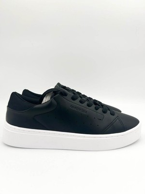 Kenneth Cole KN Nicco Men's Black Leather Sneakers White Sole Low Top US 10 New