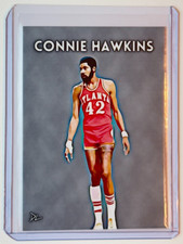 Connie Hawkins Limited Edition Artist Signed "Atlanta Hawks" Trading Card 4/10