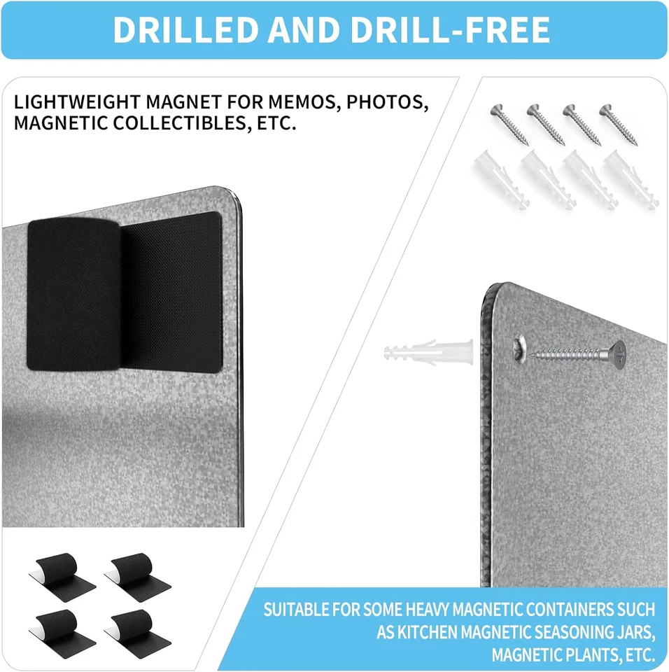 17.7" X 11.8" Metal Magnetic Board - Magnet Bulletin Board to Display Magnetic L - Image 3 of 4