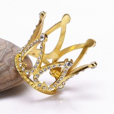 Elegant Newborn Tiara Cake Topper - Sparkly Gold Crown for Special Events