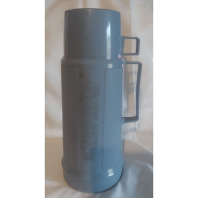 Vintage 1985 Thermos Light Blue Narrow Neck Bottle 100F Food Jar 75F Filler