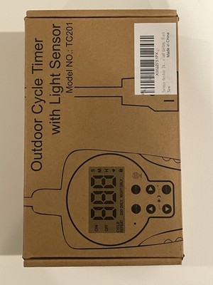 Techbee TC201 Outdoor Cycle Timer Short/Long Light Sensor Repeat Plug Outlet