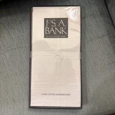 Jos A. Bank 12 Fine 100 Cotton White Handkerchiefs Czech -Classic Professional
