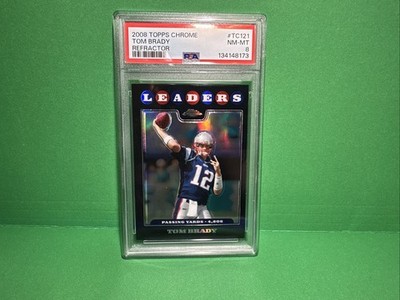 2008 Topps Chrome Tom Brady Leaders Refractor #TC121 PSA 8 Patriots