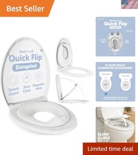2-in-1 Quick Flip Toilet Seat with Potty Seat Splash Guard Toddler Approved
