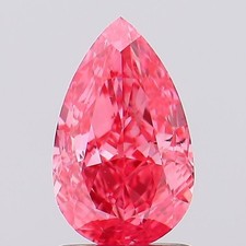 1.58 Ct Fancy Vivid Pink Color VS2 Lab Grown Pear Cut IGI Certified CVD Diamond