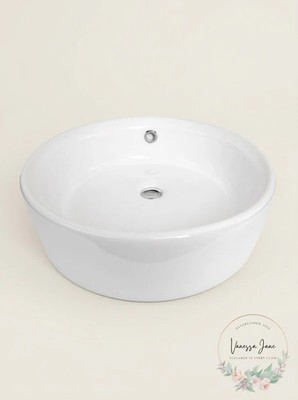 Eago EAGO 15.75-in White Round Counter Top Vessel Sink BA129