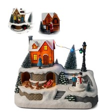 Villaggio di Natale Giostrina da Tavola - 1 Modello Random Movimento e Luci 1820