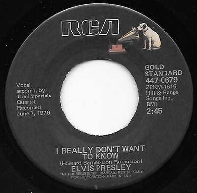 Elvis Presley - re Goes My Everything / I Really Don't Want To Know - - J5829z