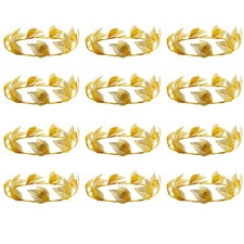 12 Pack Gold Leaf Wreath Crown Headpiece Roman Greek Halloween Cosplay Party
