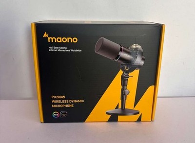 MAONO PD200W Hybrid Wireless Podcast Microphone for PC, Dynamic XLR USB Mic with