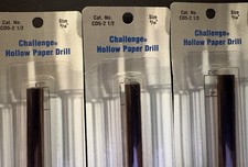 Lot of 3 - New Challenge 2.5" Drill BIT 5/16 Hollow Paper Drill - Bindery Parts