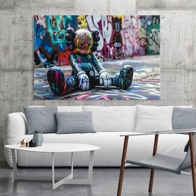   Wandbild, Kaws Abstrakte Pop Art, Street Art Kunst Acrylglas, Leinwand, Poster