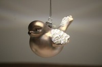 Glasvogel Zum HäNgen, Champagner, 6,5X10,5 Cm, Christbaumschmuck, Weihnachten