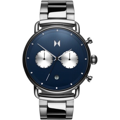 MVMT Blacktop D-BT01-BLUS Chronograph Quarz Herrenuhr mit Edelstahl Armband