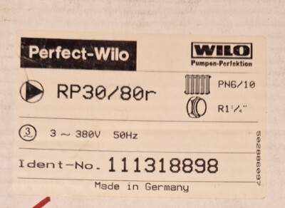 Wilo RP 30/80r 1318898/9109 3~400V  Umwälzpumpe Pumpe #400 #401