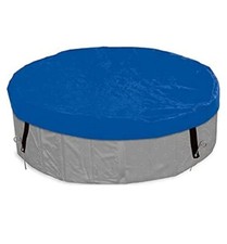 Dog Doggy Paddling Pool Cover 160cm Round Circle Blue Cleaning Rubber Brush New